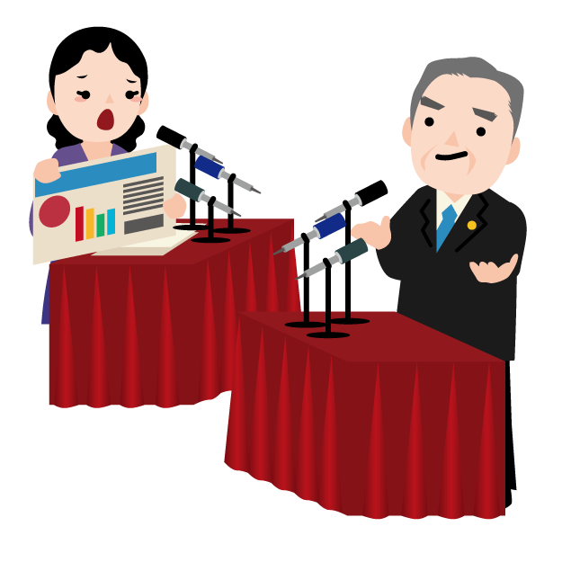 国会議員の討論イラスト