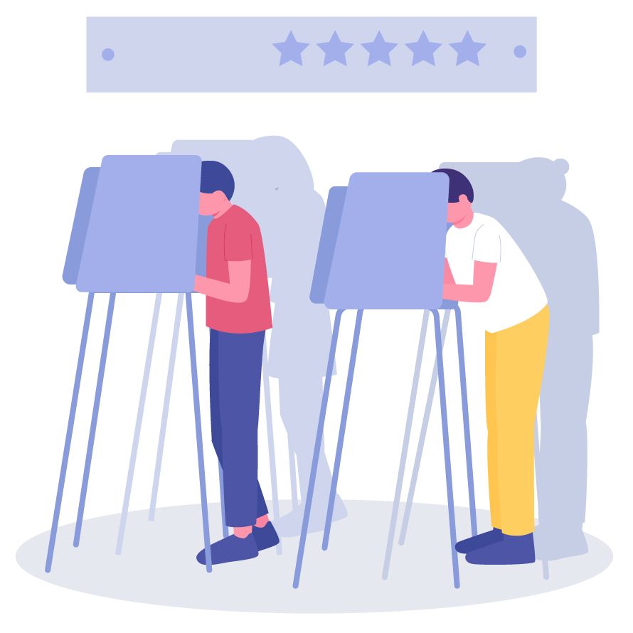 投票する人々イラスト